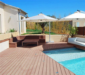 Bois Plastique Composite Piscine Terrasse/wpc Piscine Couverture Conception Graphique Extérieur Moderne Engineered Flooring 25MM