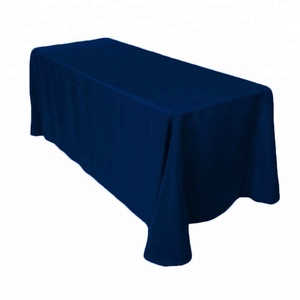 Manteles rectangulares <span class=keywords><strong>de</strong></span> poliéster para mesa <span class=keywords><strong>de</strong></span> boda, 90x132 pulgadas, azul marino, 100% poliéster, fábrica, venta al por mayor - Product Image 3
