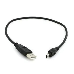 Hoge kwaliteit quick opladen dv ab 5 v 1000ma 2000ma data korte USB 2.0 A male naar 180 graden mannelijke mini b usb kabel voor nokia n70