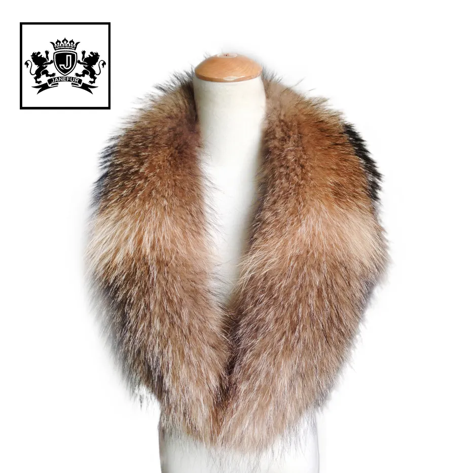 12 Colors Large Size Pink White Racoon Hood Trim Detachable Neck Raccoon Fur Collars