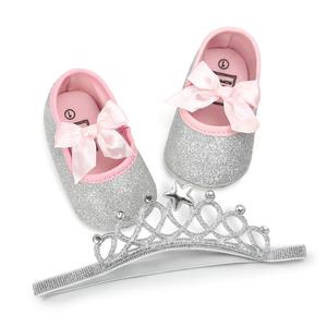 Diadema con Corona y Zapatos para Bebé Niña, Suela de Algodón Suave para Primeros Pasos - Product Image 4