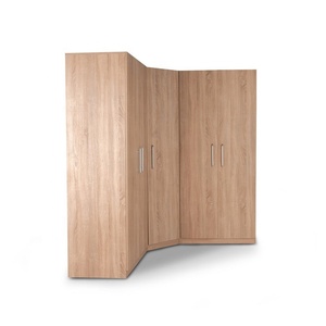 Muebles de Dormitorio Modernos de Madera, <span class=keywords><strong>Armario</strong></span> de Esquina con Espejo <span class=keywords><strong>Blanco</strong></span> o <span class=keywords><strong>Roble</strong></span> - Product Image 5