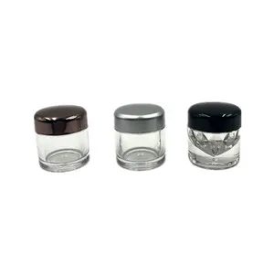 Mini frasco vacío de plástico con forma redonda de diamante para polvo, 3g, 5g, botella dispensadora de polvo de sombra de ojos, contenedor de delineador de ojos