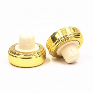 custom printing electrocplated aluminum plastic wooden T-shaped gold synthetic whiskey spirit liquor cork bottle stopper