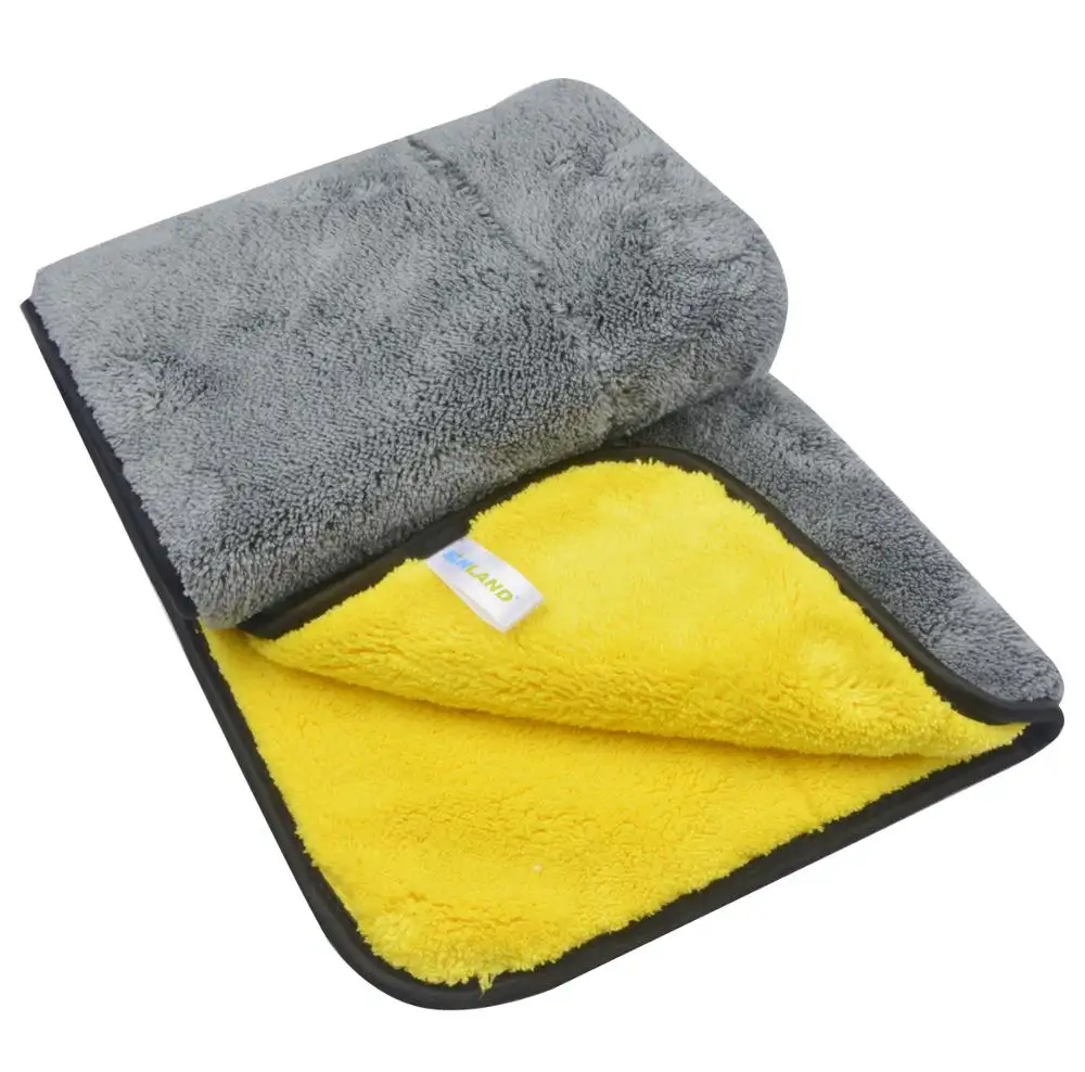 Toalha de microfibra, toalha de limpeza de carro para adultos, quadrada, de 1000 gsm, 40 cm x 60 cm