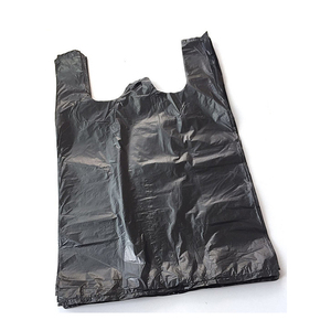 Wholesale black plain plastic t shirt bag