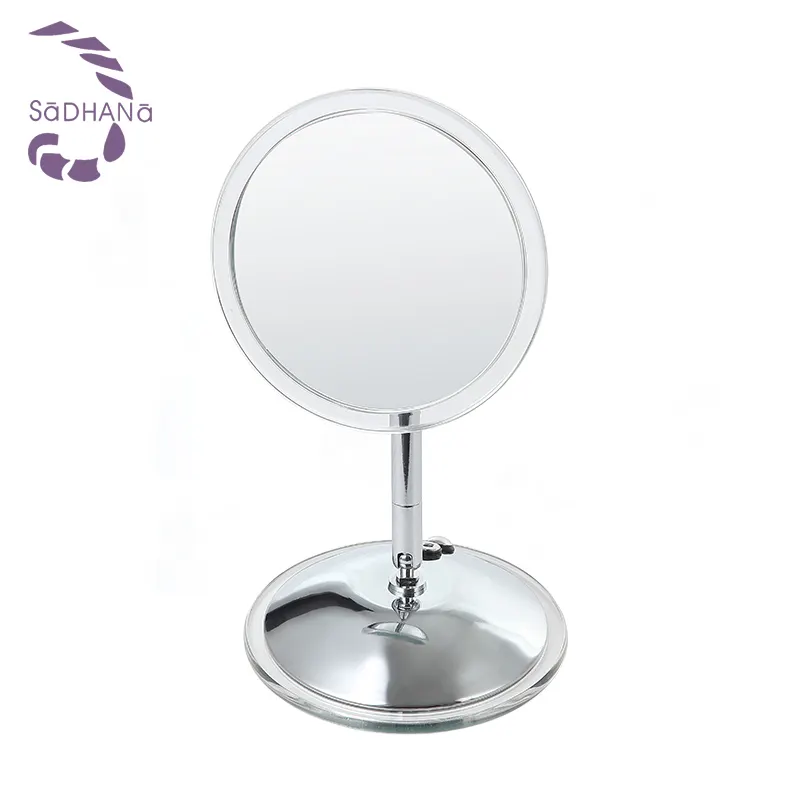 Factory direct sale High-quality double sides Circle LED desktop lighted cosmetic mirror