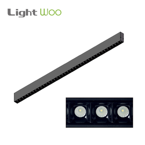 Lustres linéaires en aluminium <span class=keywords><strong>noir</strong></span> de conception nouvelle, fabriqués en usine, suspendus à l'intérieur, pour table à manger, bureau, luminaires suspendus LED, <span class=keywords><strong>3</strong></span> ans - Product Image 3
