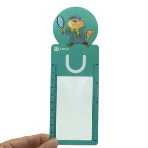 189x65 Custom Magnifying Glass with Bookmark - Fresnel 3X Power Flat Bookmark Magnifier with 6 Inch Ruler