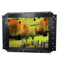 Petit moniteur LCD de 14 pouces avec boîtier métallique, moniteur à cadre ouvert carré, VGA DVI AV, moniteurs muraux