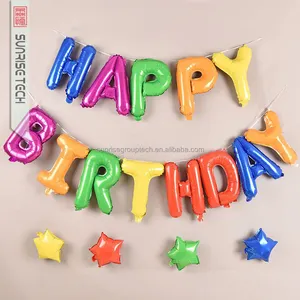 SUNRISE 16" gold / silver happy birthday letter foil balloon