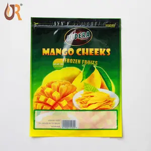 Grosir Datar Kantong Beku Kustom Ditutup Kembali Makanan Buah Zip Kemasan Laminasi Plastik Tas untuk Frozen Tas Vakum Mangga