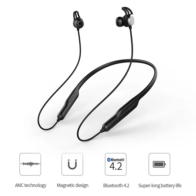 新製品2019磁気ワイヤレスBluetoothイヤホンV5.0スポーツネックレスヘッドフォン