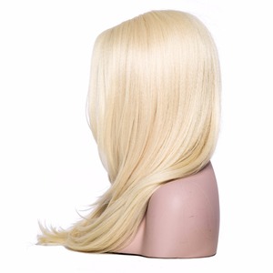 Parrucche da <span class=keywords><strong>Donna</strong></span> con Pizzo Trasparente, Lunghe e Lisce Stile Yaki, Colore Biondo, <span class=keywords><strong>Parrucca</strong></span> Sintetica con Frontale in Pizzo per Donne Bianche e Cosplay - Product Image 5
