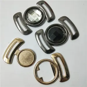 镶嵌水钻玻璃可开启金属皮带扣钻石钉扣联锁扣