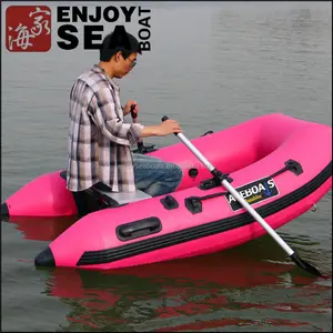 Bote deportivo inflable de PVC para pesca de 1 persona, fabricado a mano, pequeño, rosa, venta al por mayor