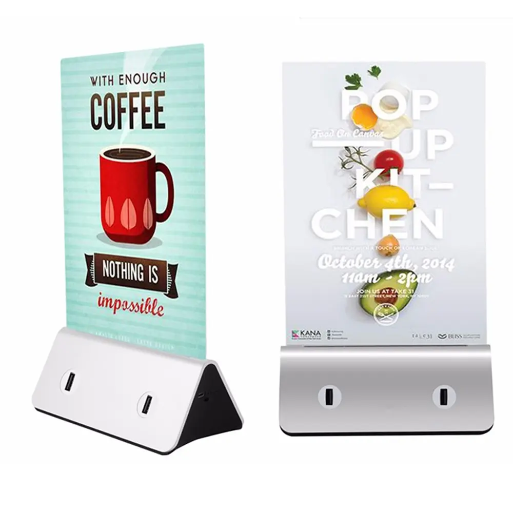Hot seller 2021 restaurant menu hold powerbank table type radio charger, mobile and portable power bank, table light