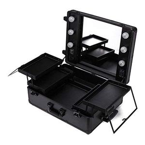 Tocador Portátil Profesional Grande con Espejo LED Plegable y Cierre Abierto, Estuche de Maquillaje para Maquilladores de Estudio - Product Image 4