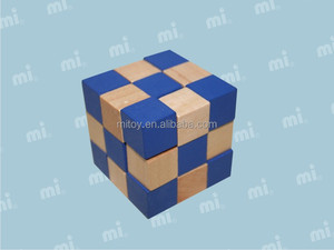 Puzzle Robot in <span class=keywords><strong>Legno</strong></span> con Cubi Girevoli Realizzato con Cubi di <span class=keywords><strong>Legno</strong></span> ed Elastici - Product Image 5