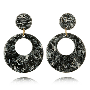 Multi color hueco pendientes de acrílico redondo hueco geométrica acrílico resina dangle declaración pendientes - Product Image 3