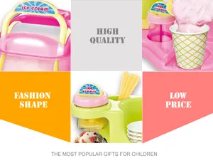 Plastik dondurma dükkanı oyuncak set oyna pretend dondurma yapma makinesi çocuklar için