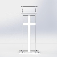 Púlpito de Acrílico Directo de Fábrica, Podio Escolar de Perspex, Atril de Iglesia de Lucite