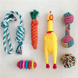 , Juguetes de Vinilo Suave mascota paquete de 6 perro de peluche de juguete de regalo libre de interactiva dentición limpio cuerda de goma de Juguetes