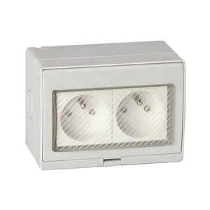 Prise murale IP55 norme française fixée au mur norme européenne 16A gris 3 ports prise étanche style français CE ROHS