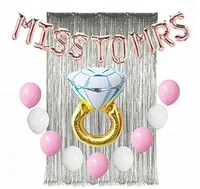 Rose Gold Miss To Mrs Balloon Sliver Rèm Hen Ý Tưởng Tiệc Bộ Dụng Cụ Tiệc Độc Thân