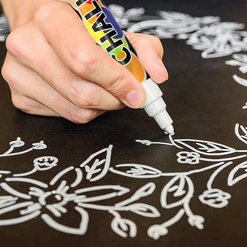 Conception sur mesure 6mm plume effaçable stylo à encre liquide craie marqueur 12 pack pour peinture