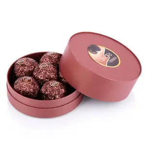 food grade paper tubes manufacturers for chocolate ball packaging paper container candy packaging round hat box with lid