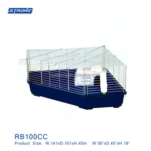 Pet Steel And Plastic Bottom Corner Rabbit Breeding Cage With Easy Clean Tray Small Animal Cage Rab RB100CC (Corner Rabbit Cage)