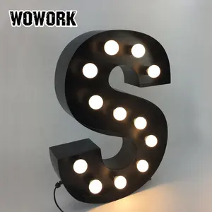 2024 WOWORKベストセラーLEDオープンフェイス会社ロゴヴィンテージチャンネル電球レターサインショップフロント用照明