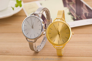 Montre à Quartz pour femmes, ceinture en maille, plaqué or, grand cadran fin, robe-bracelet de luxe, collection 2017 - Product Image 6