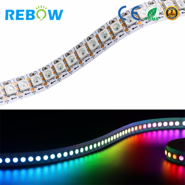 Высококачественная Светодиодная лента Pixel SMD5050 RGB RGBW SK6812 WS2812B, 30 светодиодов, 60 светодиодов, 144 светодиода, черная Светодиодная гибкая лента pcb