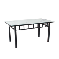 Bens — ensemble de salle à manger, nouveau meuble de maison moderne, avec 1 table à manger en verre et 6 coussins, DS-0089