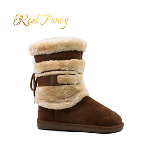 Pelliccia Albero Marrone Mucca Tomaia In Pelle Scamosciata Caldo <span class=keywords><strong>Stivali</strong></span> <span class=keywords><strong>Da</strong></span> <span class=keywords><strong>Neve</strong></span> Della Caviglia per Le Donne - Product Image 1