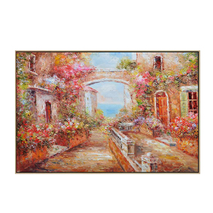 Bella decorazione della parete di casa dipinti impressionisti fatti a mano di villaggi - Product Image 1