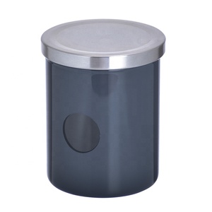 Unbreakable Cylinder Glass Storage Jar With Stainless Steel Lid