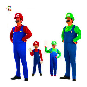 Déguisement de fête de <span class=keywords><strong>Carnaval</strong></span> <span class=keywords><strong>Mario</strong></span> pour adultes et enfants, Costumes HPC-3140 - Product Image 1