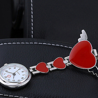 Montre de poche en Quartz pour infirmières pour femme, à pince, mignon, cœur, amour, à la mode, 2018