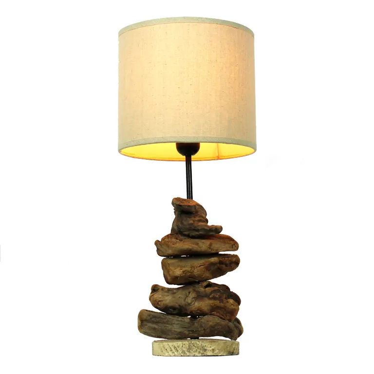 Wholesale natural drift wood electric lamp bedroom table lamp