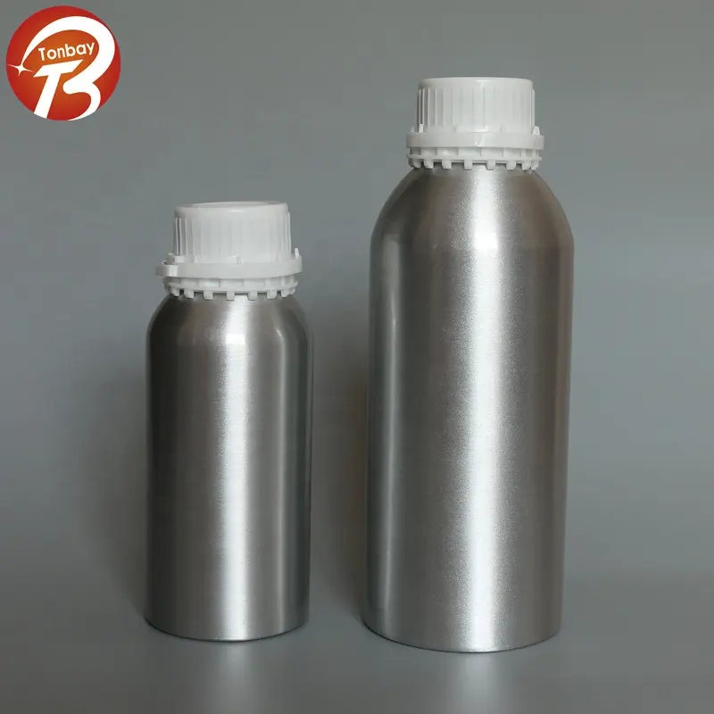 Wholesale 500ml 1000ml empty metal aluminum essential oil bottle with tamper evident cap