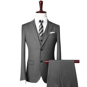 Stile di <span class=keywords><strong>moda</strong></span> di <span class=keywords><strong>alta</strong></span> qualità MTM fatto a Meausre tre pezzi due bottoni classico nero Slim Fit Tailor Made abito da sposa per uomo - Product Image 1