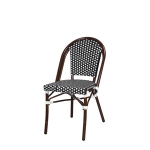 Juego de Comedor de Bambú para Restaurante al Aire Libre, Sillas de Bistró con Marco de Aluminio Francés, Ratán, para Uso en Sótanos y Patios - Product Image 1