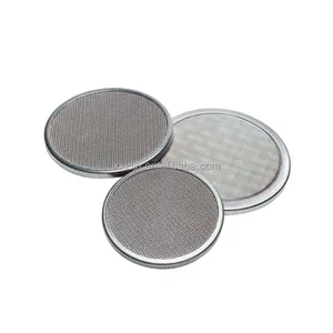 50 100 200 microns porous sintered stainless steel 304 316L filter wire mesh disc with ring