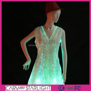 Tecido de fibra óptica de incandescência led glow in <span class=keywords><strong>the</strong></span> dark luminous vestidos - Product Image 6