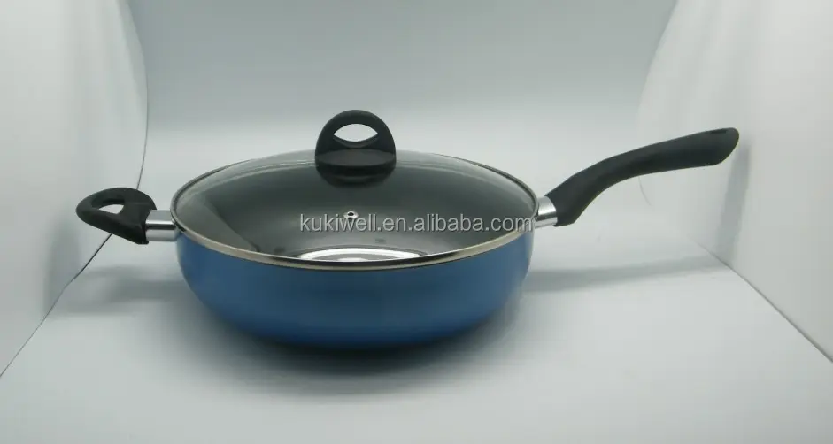 aluminum deep fry pan with one ear and handle