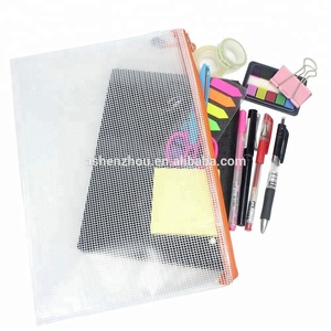 โฟลเดอร์แฟ้มพลาสติกใสแบบกำหนดเองขนาด A4 PVC Mesh กระเป๋าเอกสารพร้อมซิปสำนักงานเครื่องสำอางอุปกรณ์อุปกรณ์อุปกรณ์เดินทาง - Product Image 2