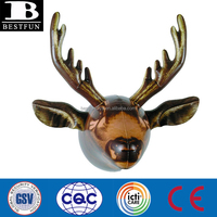 Tête d'orignal gonflable décoration murale sculpture de tête de cerf en plastique personnalisé artificiel mural tête d'animal jouets